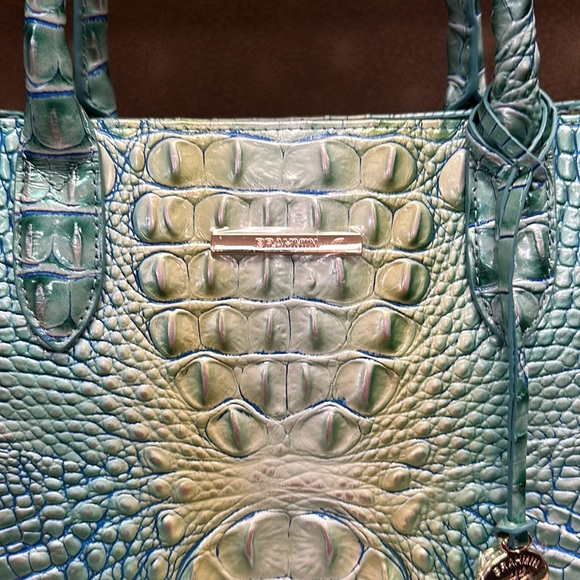 🔥🔥🔥NEW Brahmin Ombre Melbourne Croc Embossed Leather Satchel Shoulder Bag - Picture 6 of 16